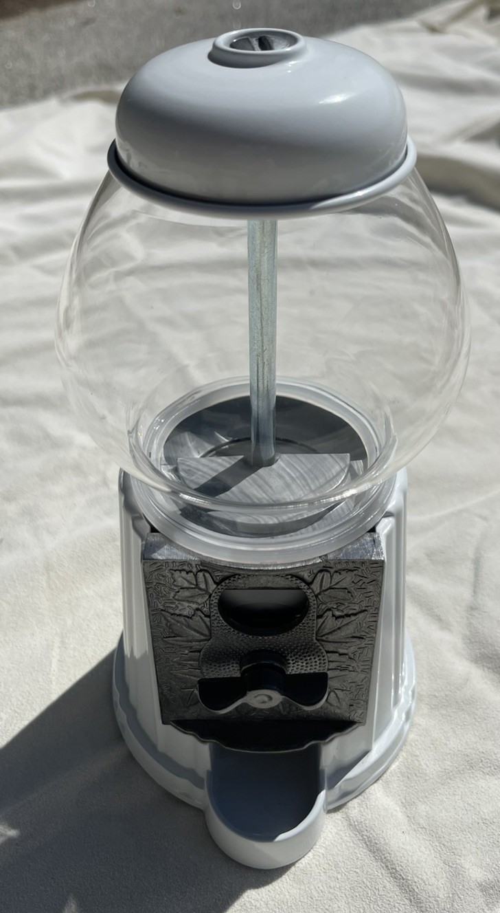VTG Style Gumball Candy Dispenser Glass Globe Bubble Gum Metal Base Countertop