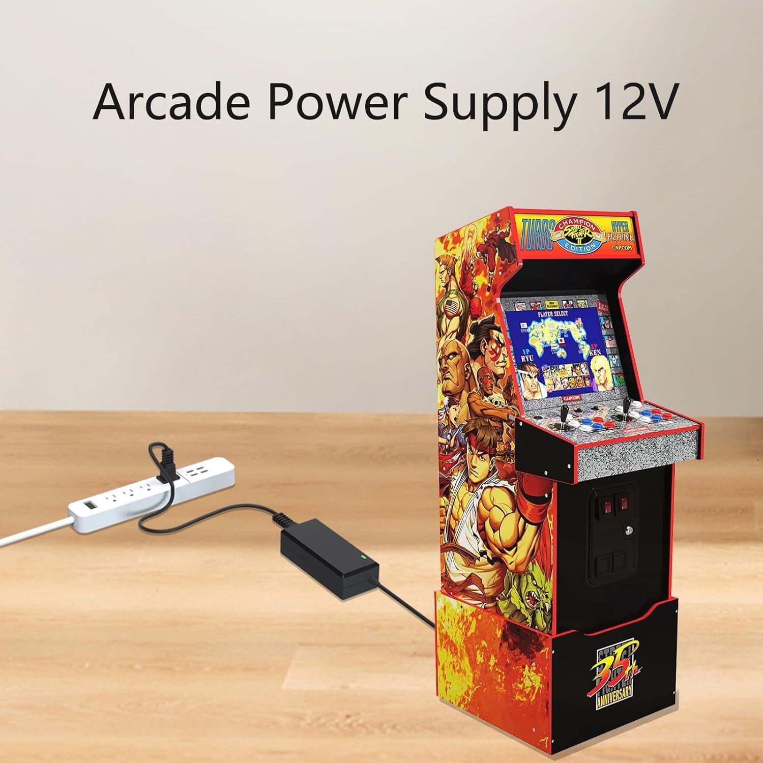 Arcade1up Power Supply: 12V Charger with Safety Protections – 90W Performance