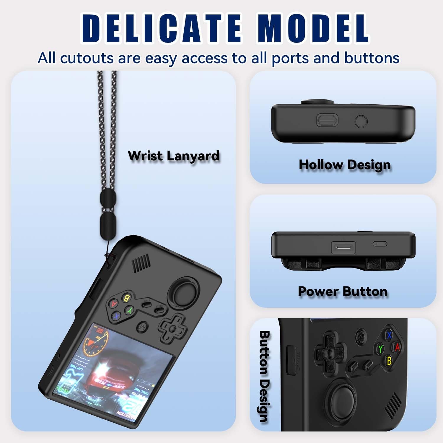 for RG40XXV Silicone Protective Case, Soft Case Anbernic RG 40XXV Black