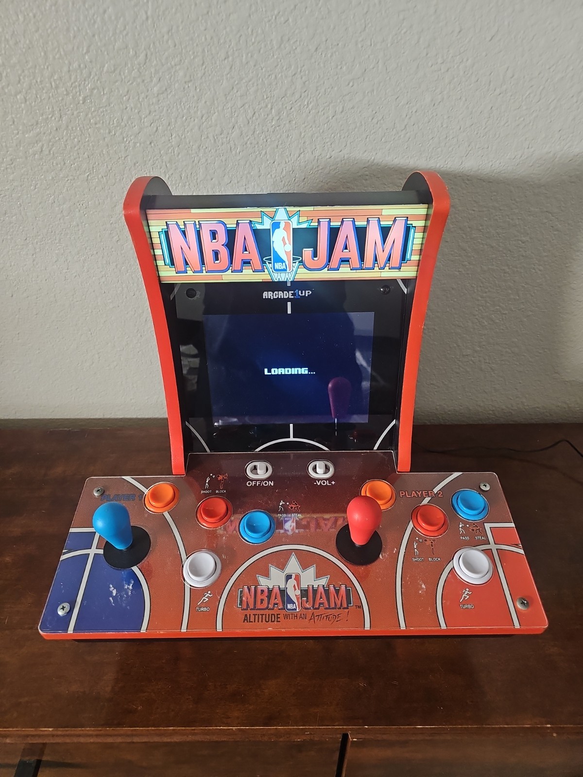 Used Arcade1Up NBA JAM Countercade 2 Player Tabletop Arcade w/ Power Cord 3 Game