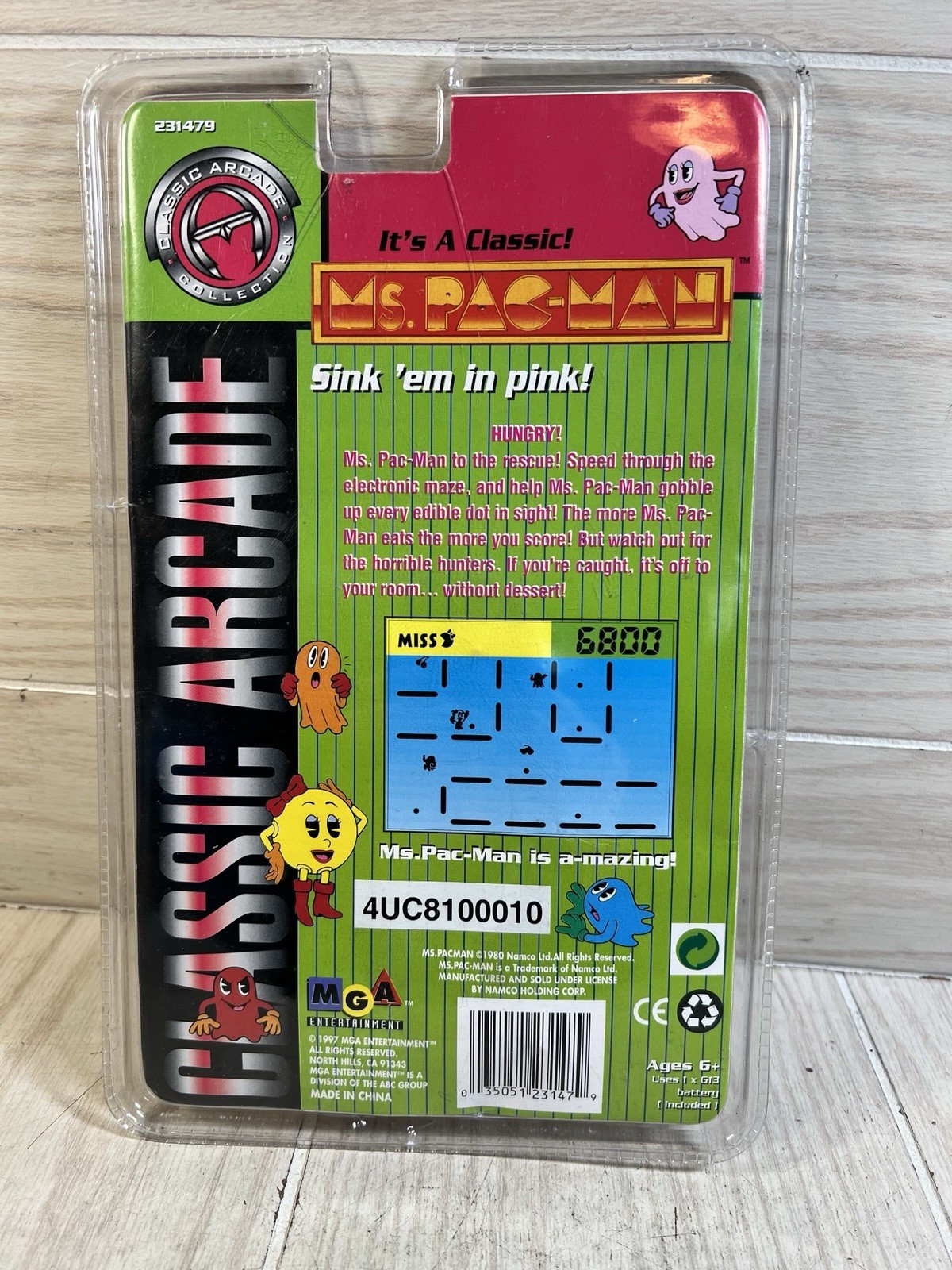 Classic Arcade Collection- Ms Pac-Man Retro Mini Arcade Handheld Game NOS 1997