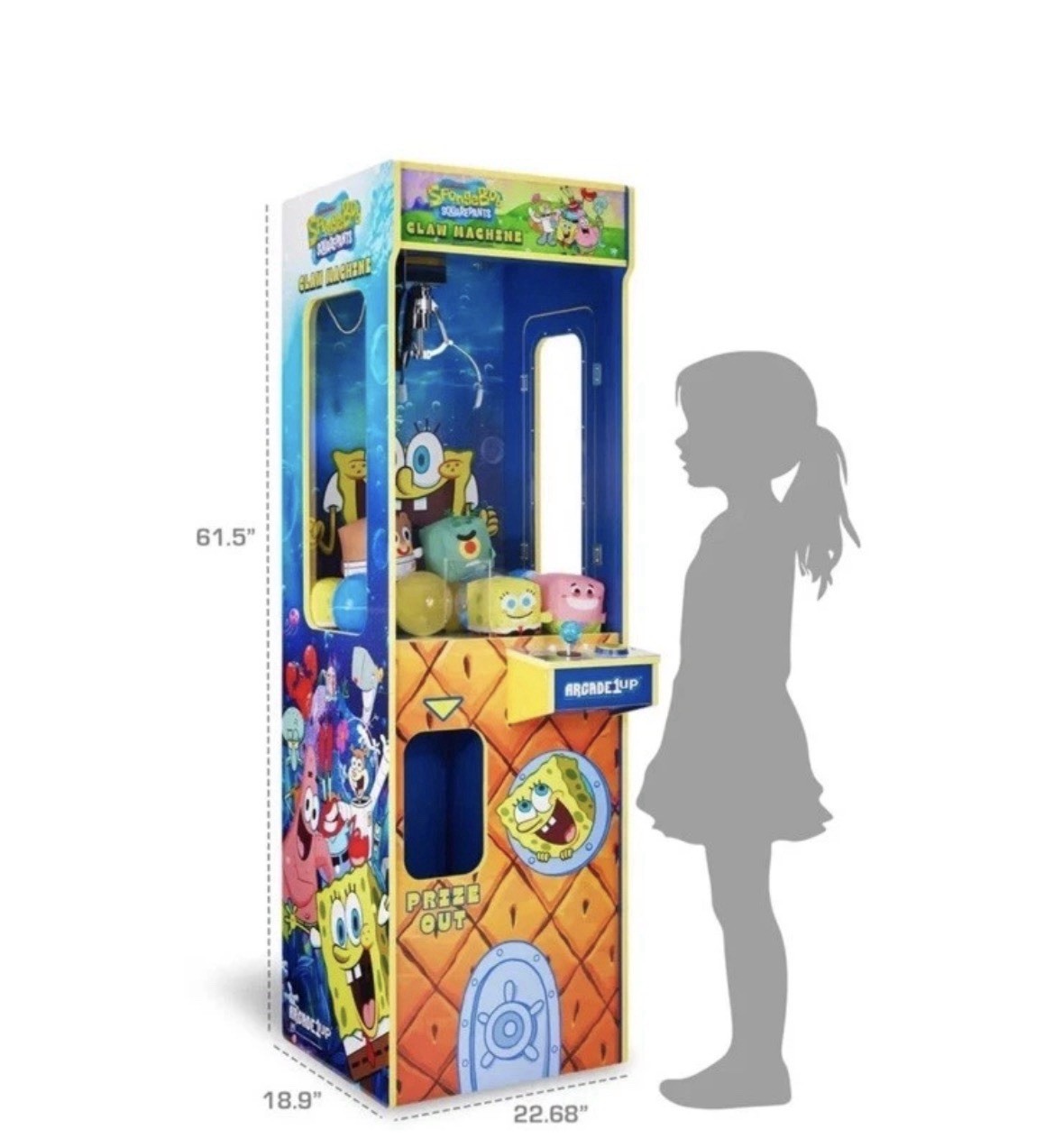 Arcade1Up Full-Size Claw Machine Arcade Spongebob Squarepants New