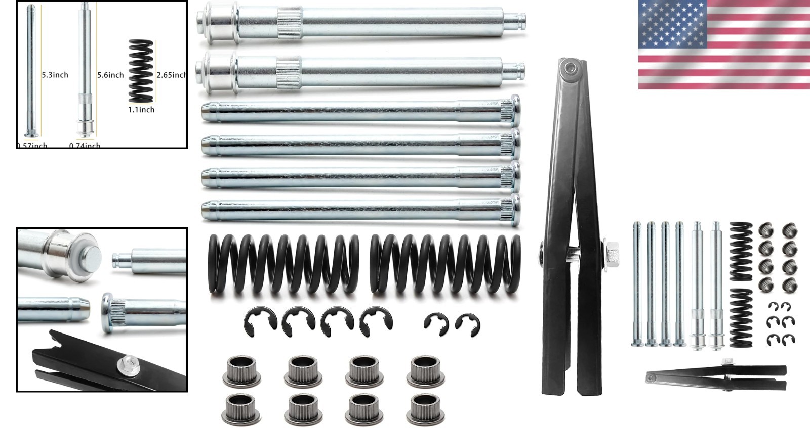 Complete Door Hinge Roller Pin & Bushing Kit for 1988-1999 Chevy/GMC Trucks