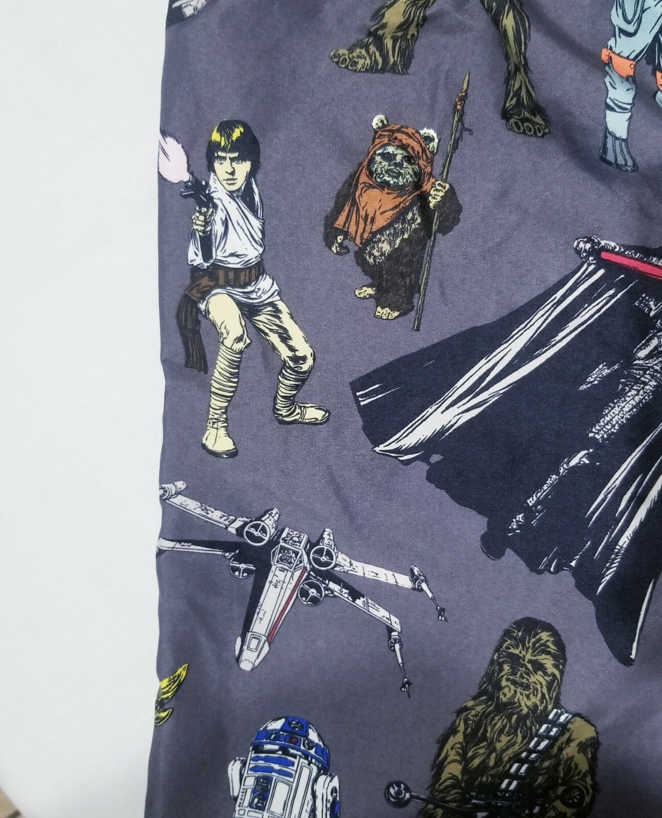 STAR WARS Men’s M R2D2 Mandalorian Chewbacca Gray Print Swim Trunks Board Shorts