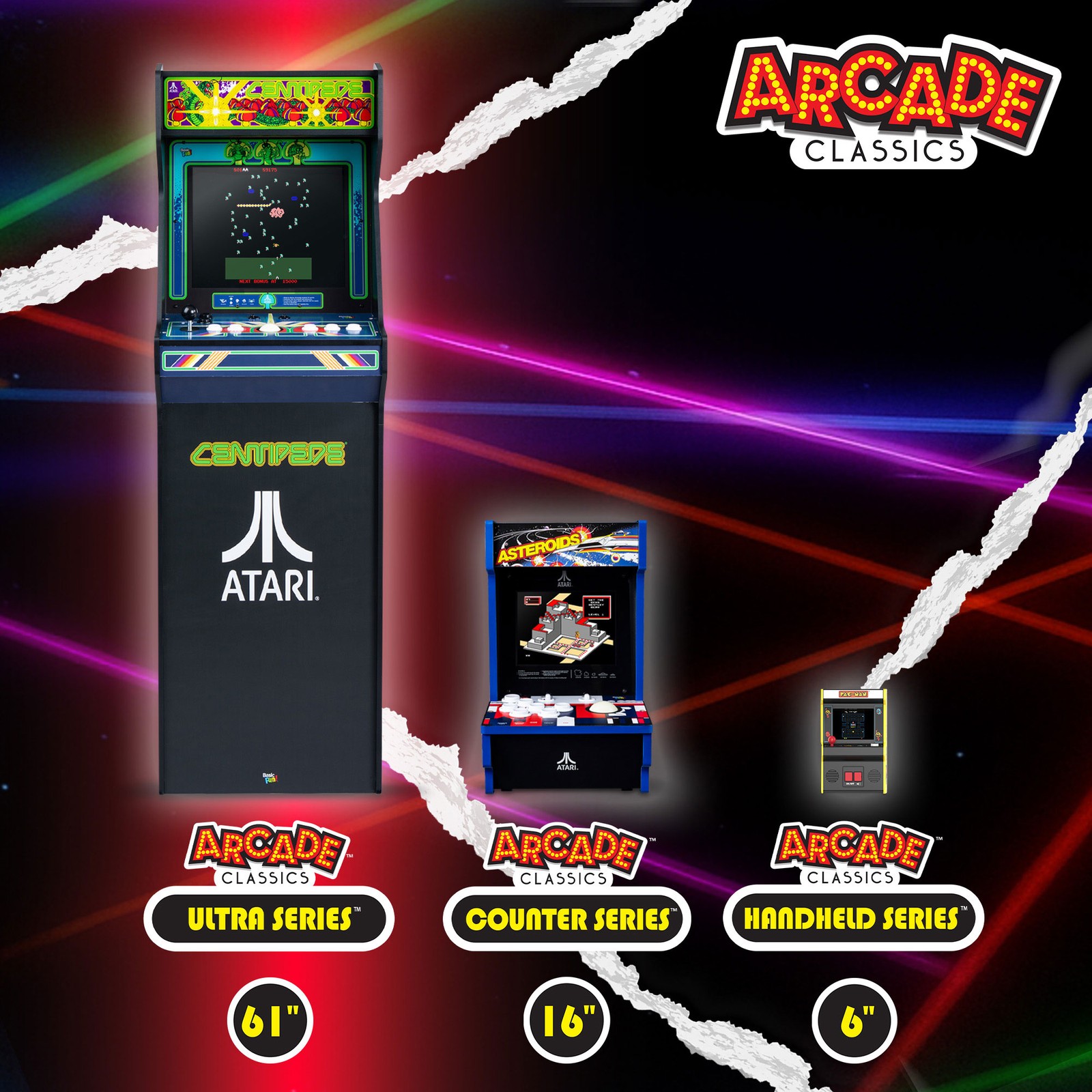 Arcade Classics Atari Ultra Series Arcade Game Cabinet with 17″ Screen(Open Box)