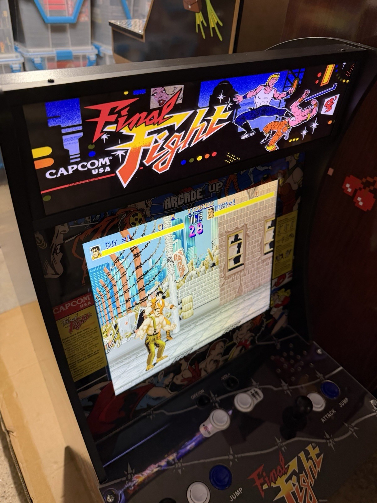 Arcade1Up Final Fight Arcade Cabinet w/ Light-Up Marquee Excellent Condition