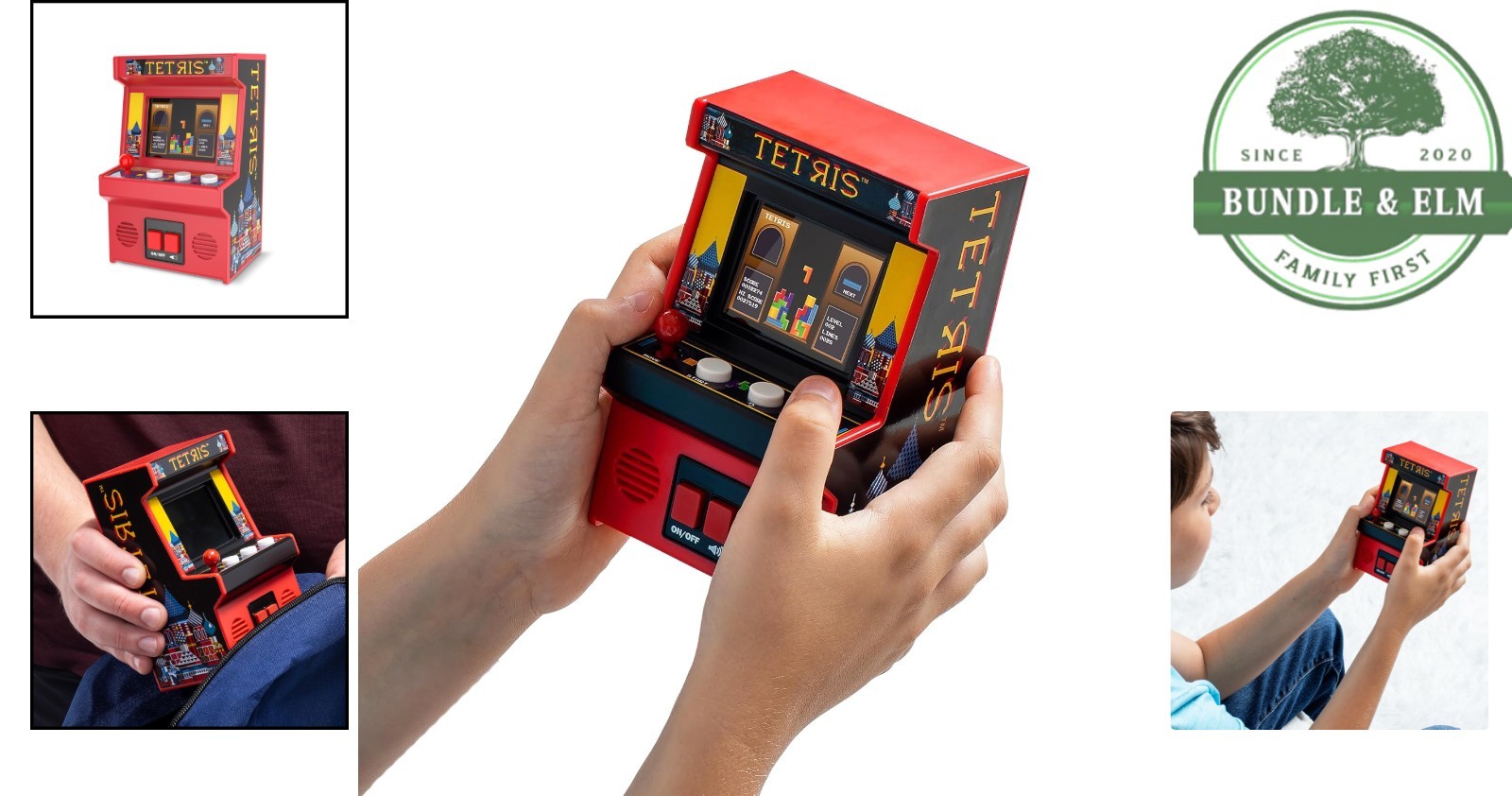 Miniature Arcade Game Console with Classic Gameplay and Easy Button Control