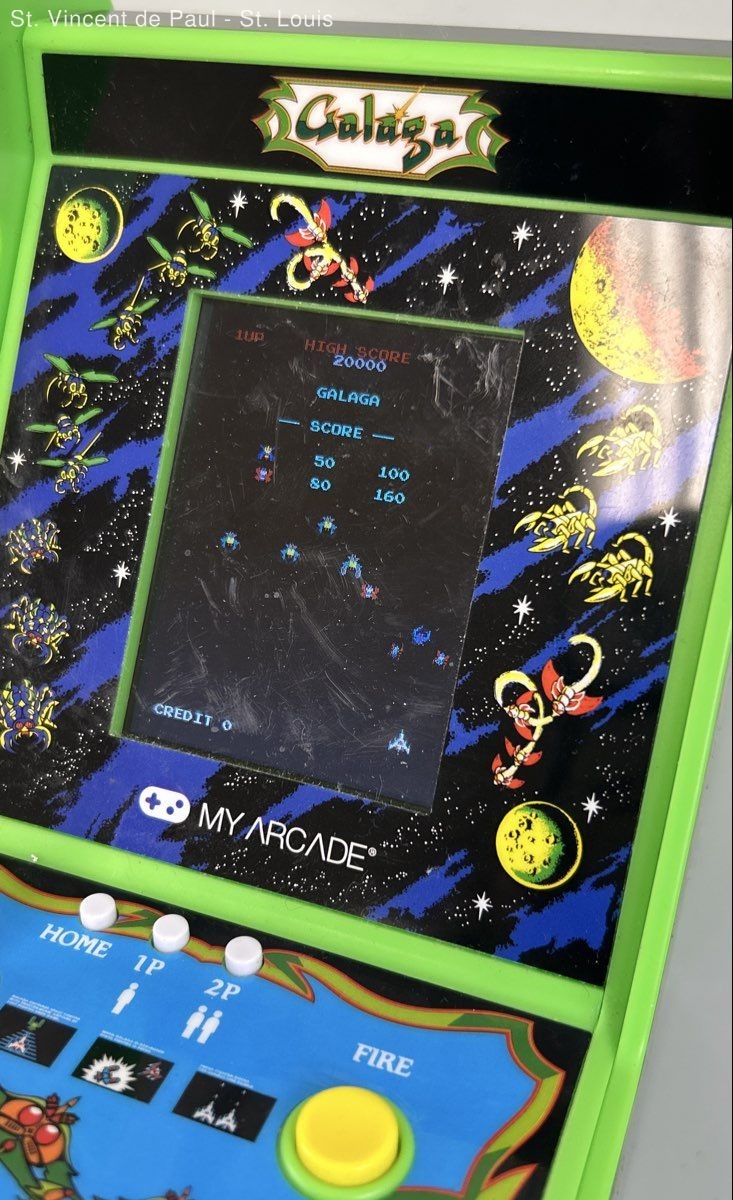 Set of 2 Mini Arcade Galaga Mini AHand Held Arcade Video Machine Collectible