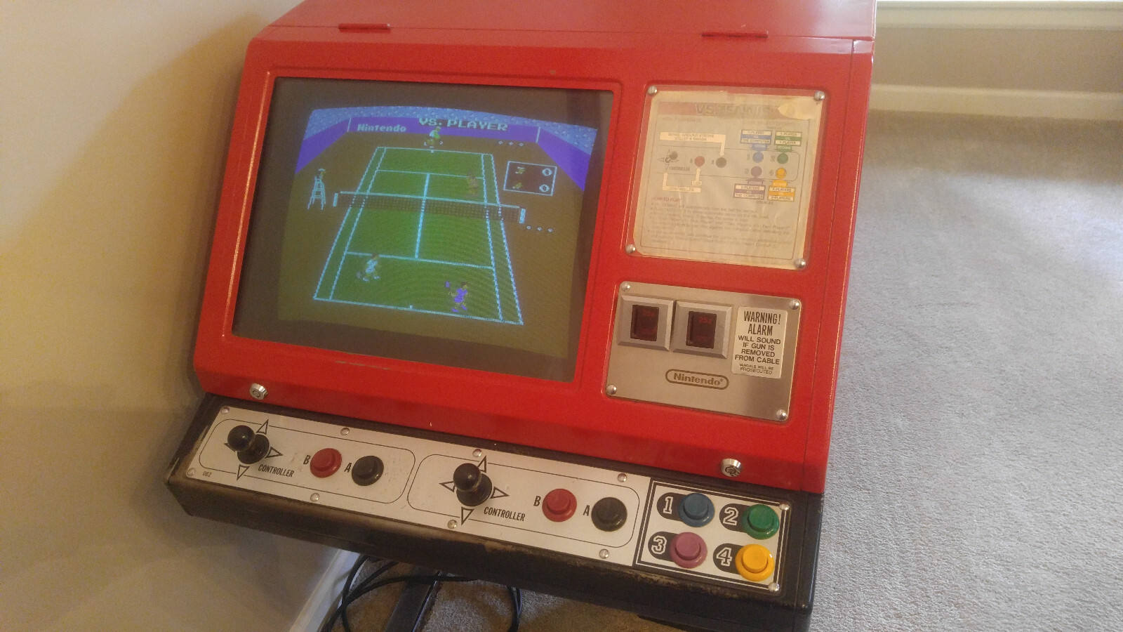 Nintendo Vs Tennis Vintage Red Tent Arcade Console