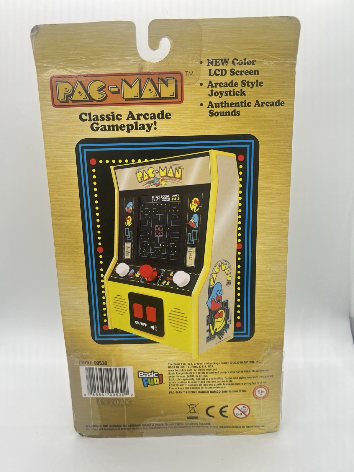 PAC-MAN Color Retro Mini ARCADE CONSOLE w/ Sound 40th Anniversary Gold SEALED