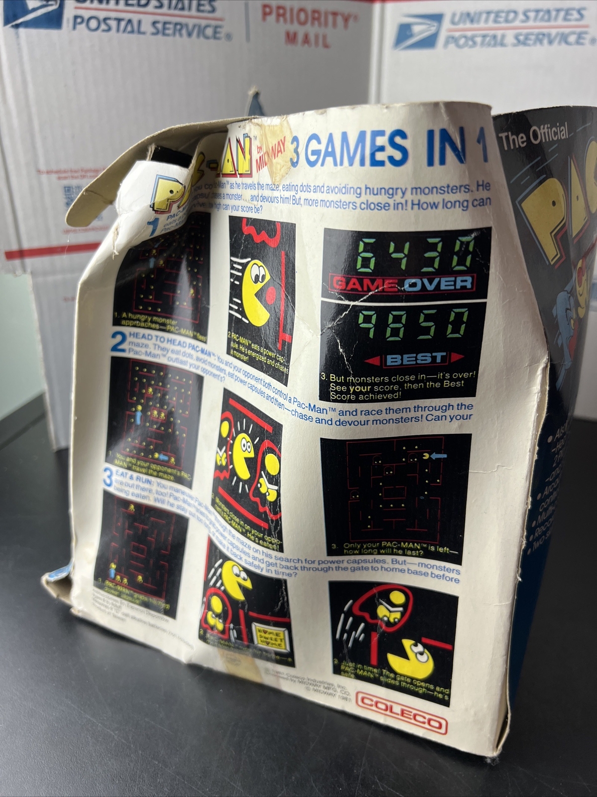 1981 COLECO Mini Arcade PAC-MAN Video Game Midway Tested W/Perma Power Battery