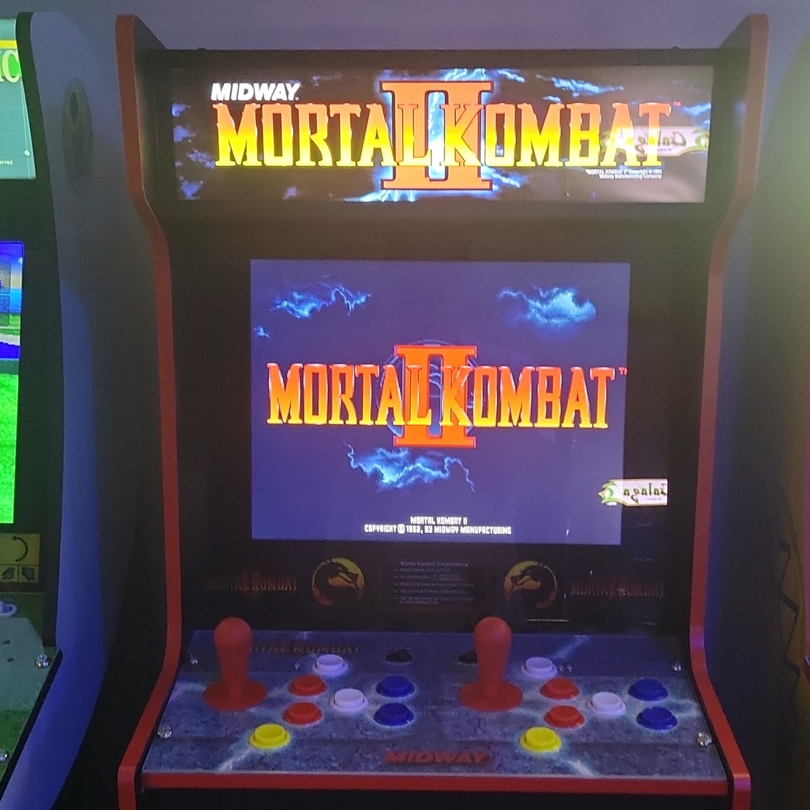 Arcade1Up Mortal Kombat II Midway Video Arcade Machine Cabinet Reproduction