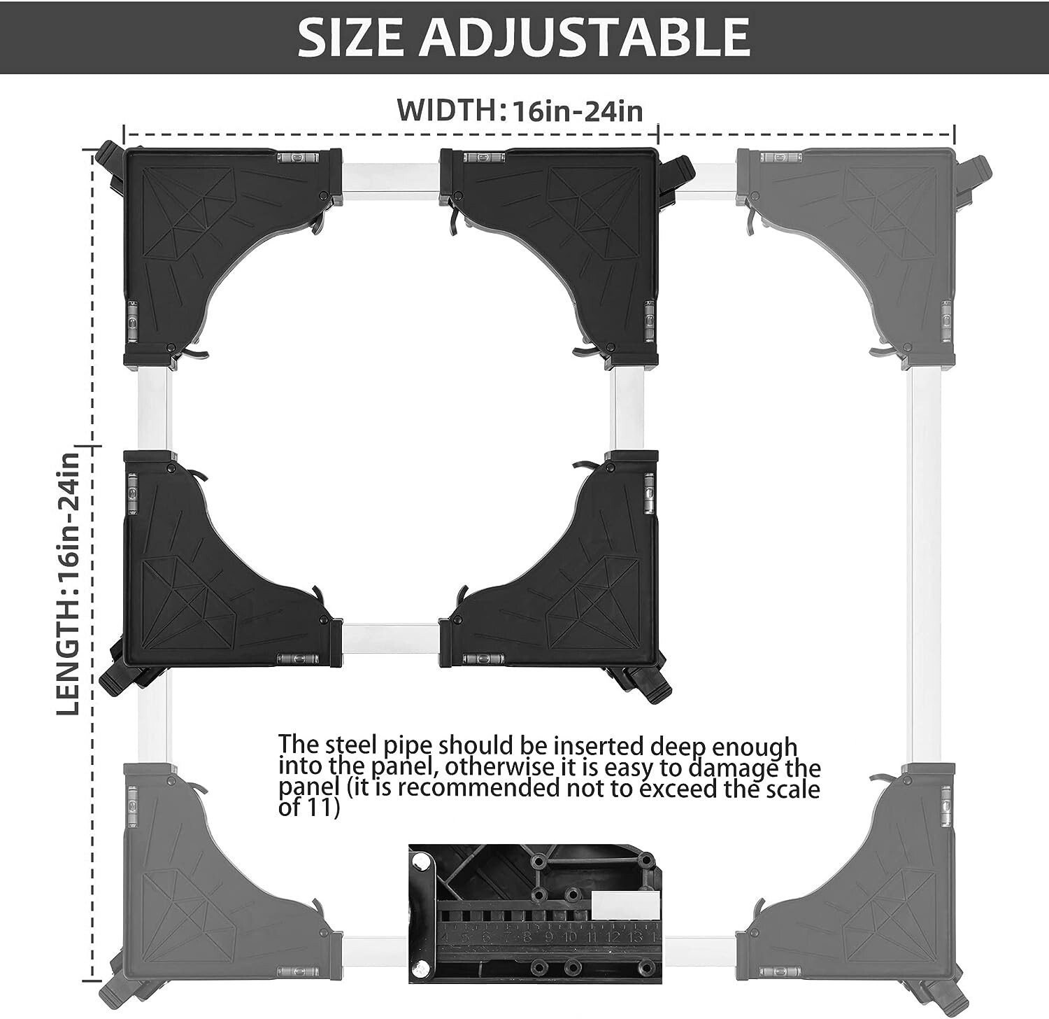 Arcade1UP Cabinet Riser BOOSTER – 4.3 inches w/ Locking Caster Wheels – BLACK