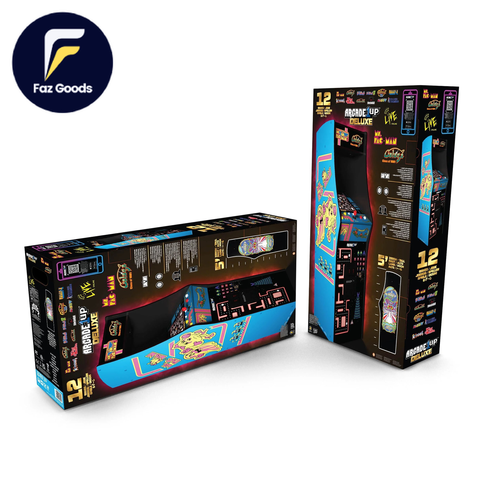 Arcade1Up Ms. PAC-MAN & GALAGA Class of ’81 Deluxe Arcade Game with WIFI 12 Clas
