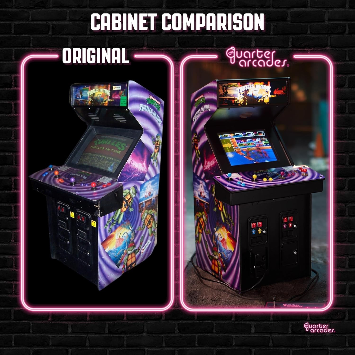 Official TMNT 1/4 Scale Mini Arcade – Retro Gaming, Vibrant Art, Ultra Portable