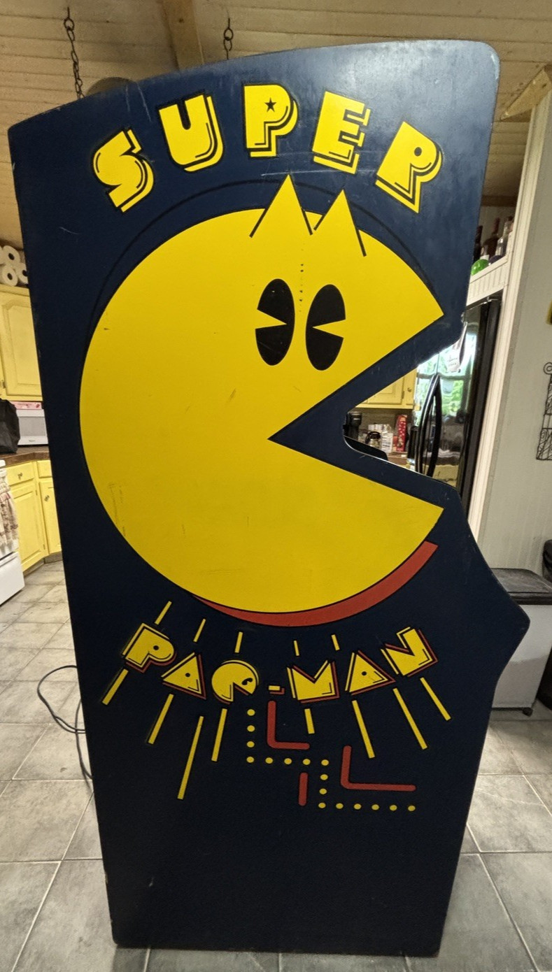 Super Pac-man Arcade Machine 1982 Full Size Original