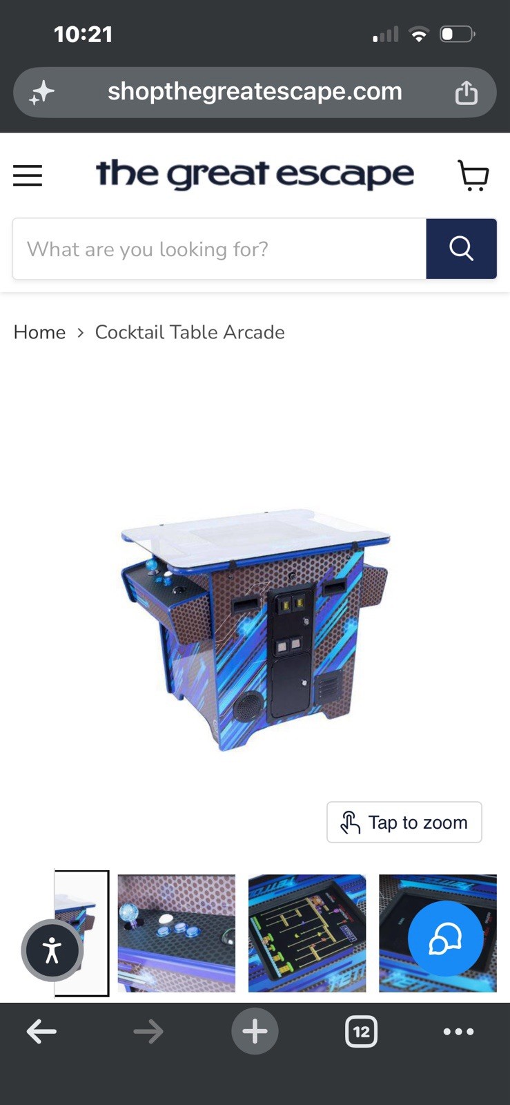 The Great Escape Galaga Cocktail Table Arcade Video Game Machine