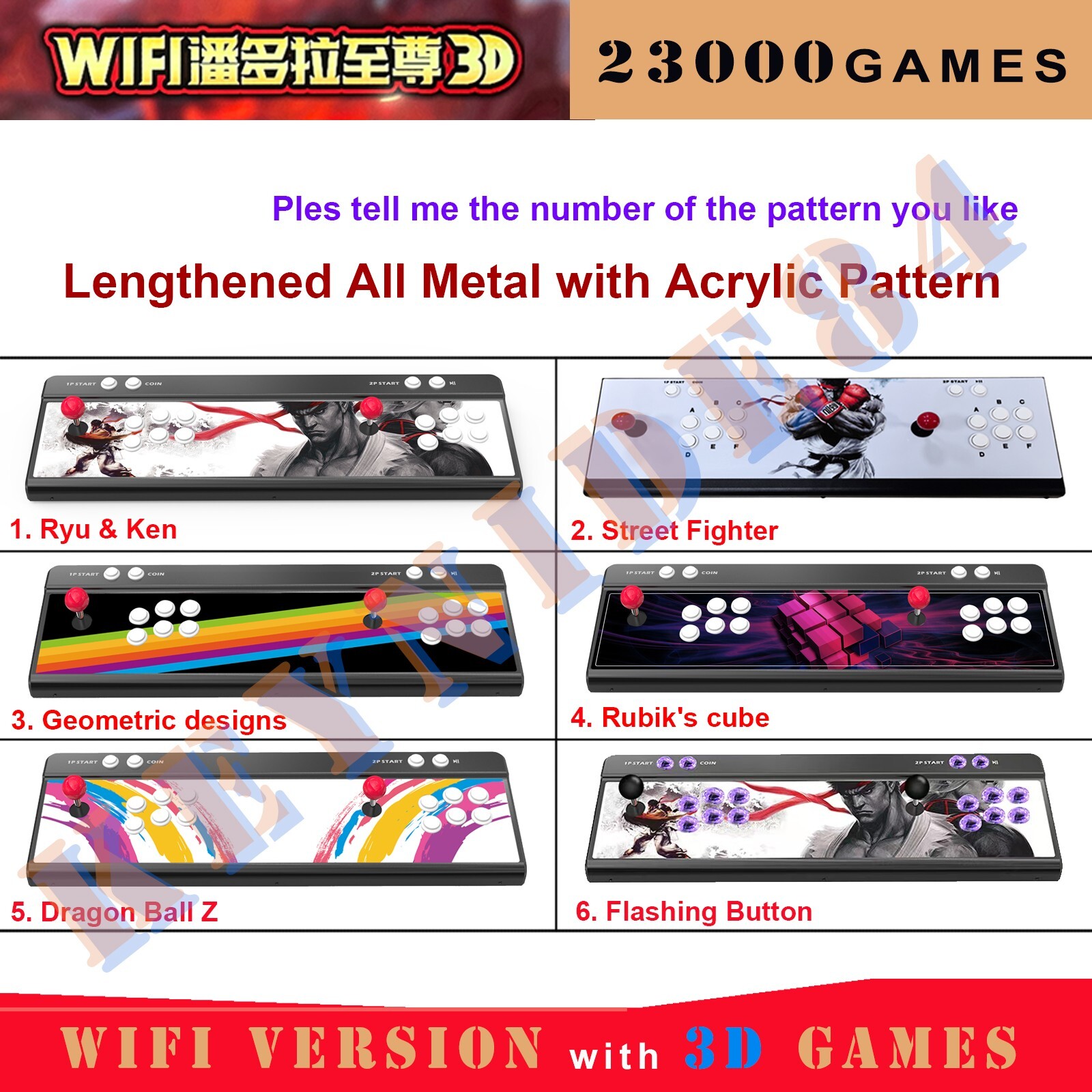 23000 Games Pandora 3D WiFi All Metal Extended Game Console Arcade Sticks Retro