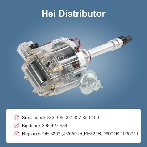 HEI Distributor Clear Cap Compatible with Chevy GM SBC V8 283 305 307 327 350
