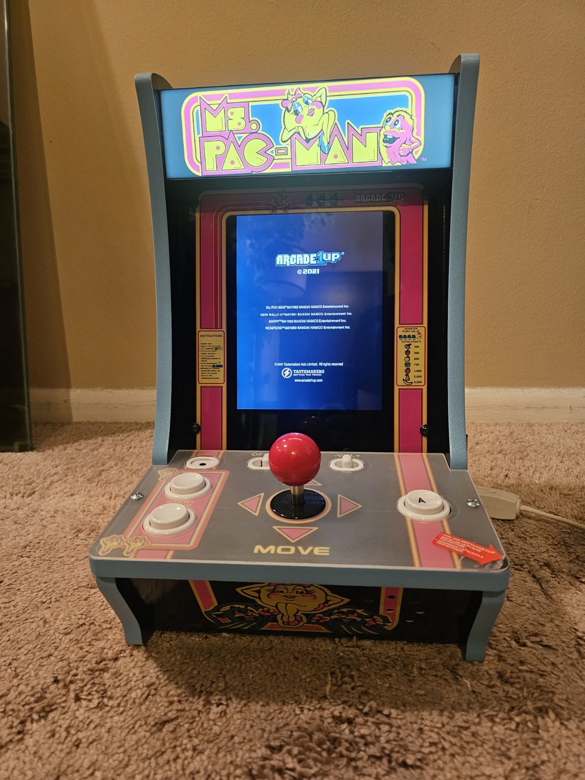 Ms Pac Man 40th Anniversary Arcade 1Up (Gen 3) Countercade – 4 Games Included