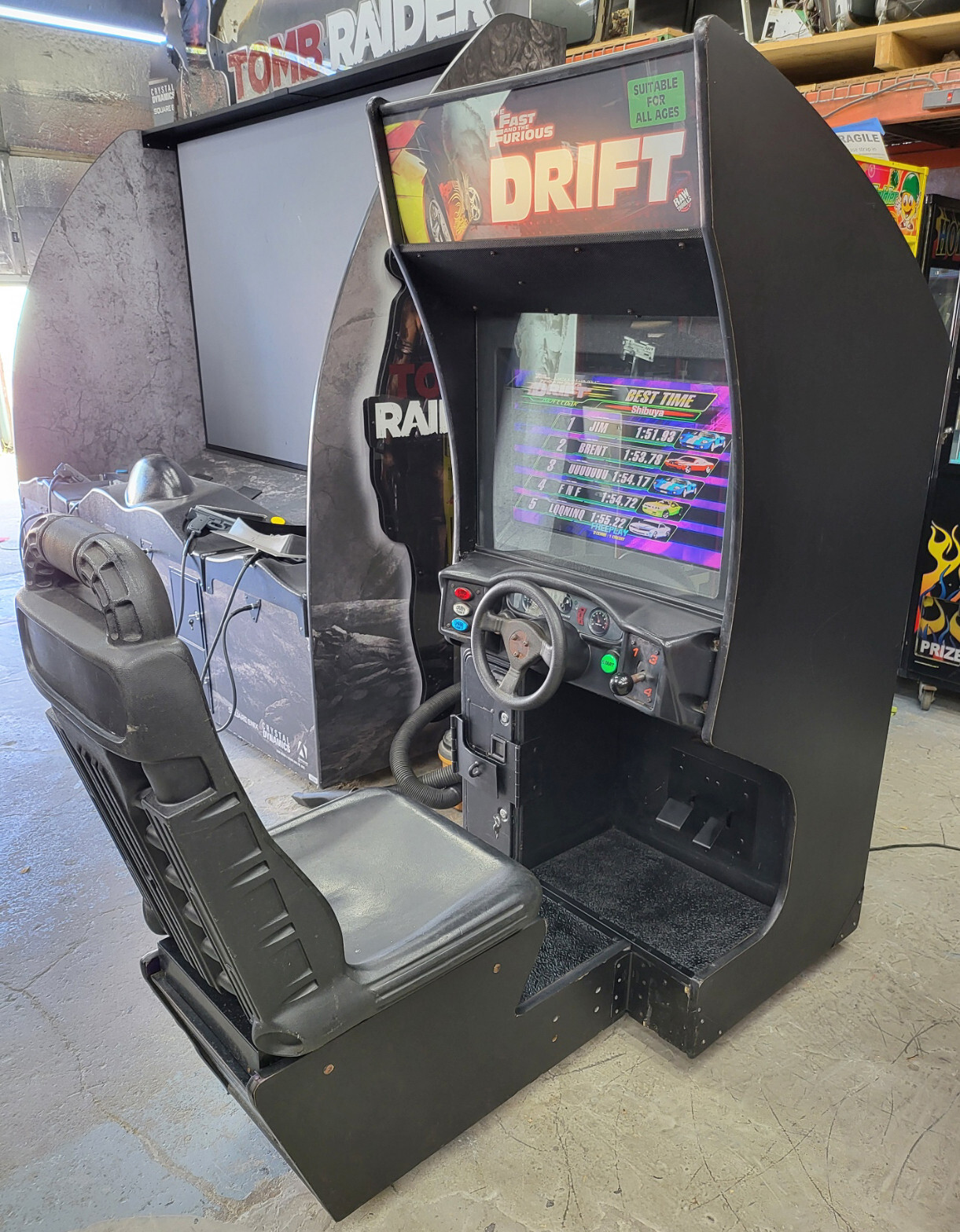 Fast and Furious DRIFT Sit Down Arcade Driving Video Game Machine – 25″ LCD