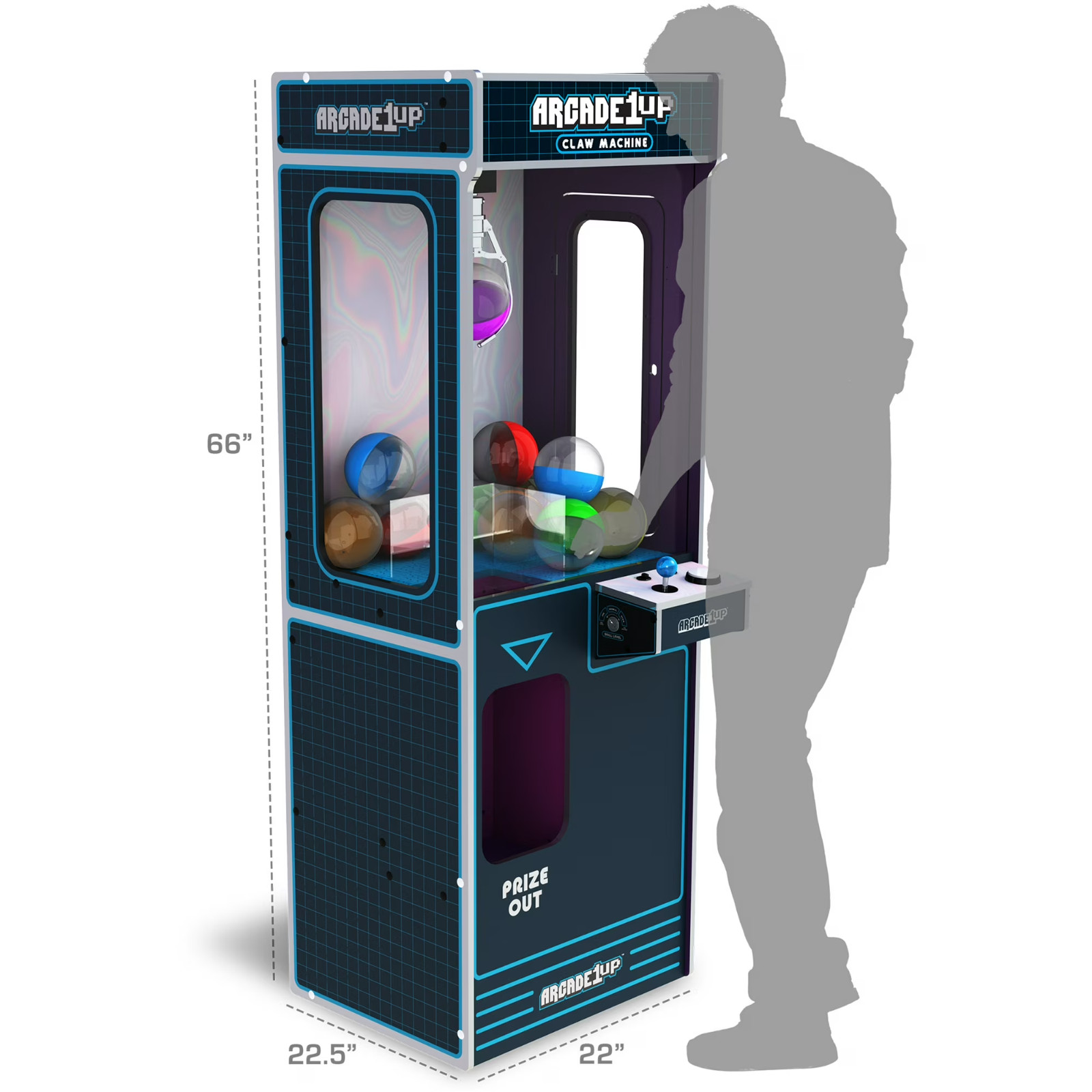 New Arcade1Up Full-Size Claw Machine 12 Capsules Light-Up Toys Games Arcade Fun