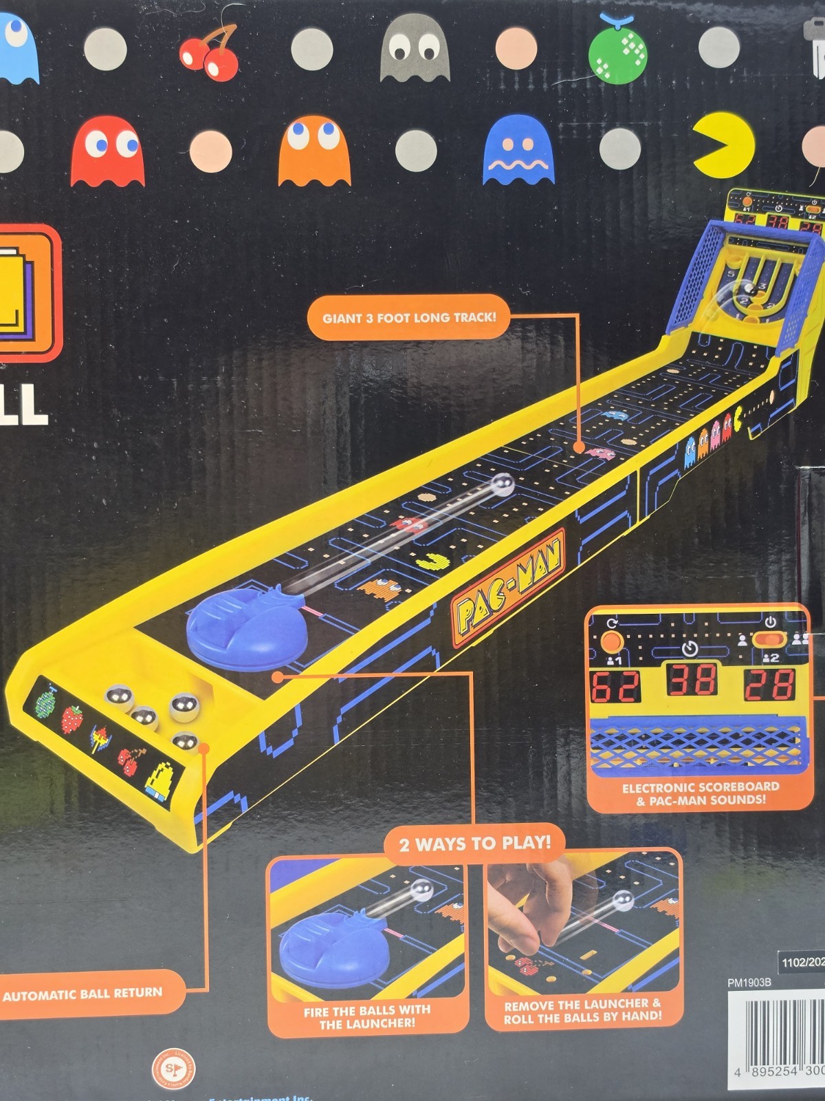 Pac-Man Electronic Arcade Alley Skee-Ball Tabletop Game w/ Lights & Sound 3-Feet
