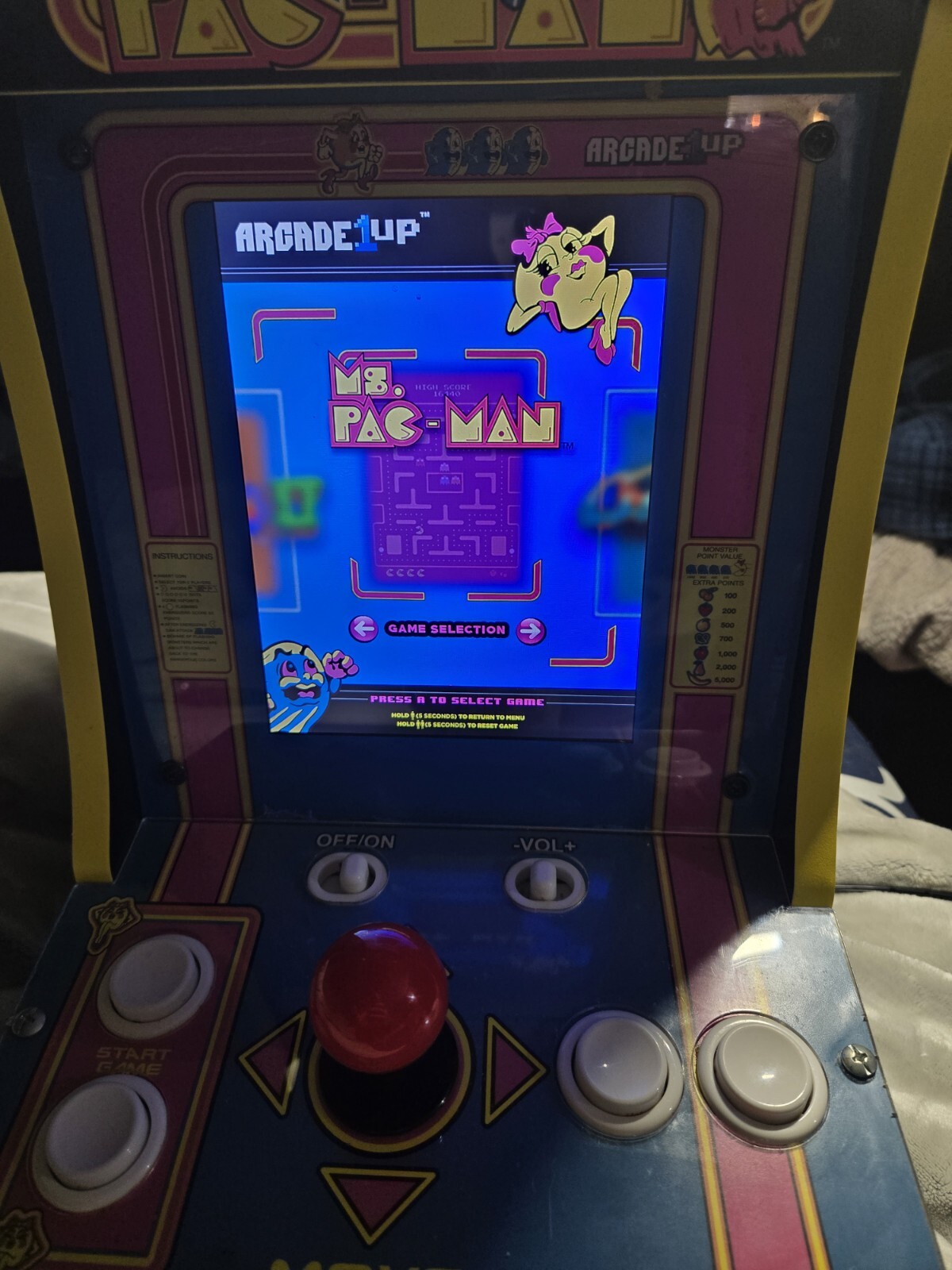 Arcade 1up 8296 Ms Pac-Man & PAC-Man plus,galaga Tabletop Arcade GameSystem 16″