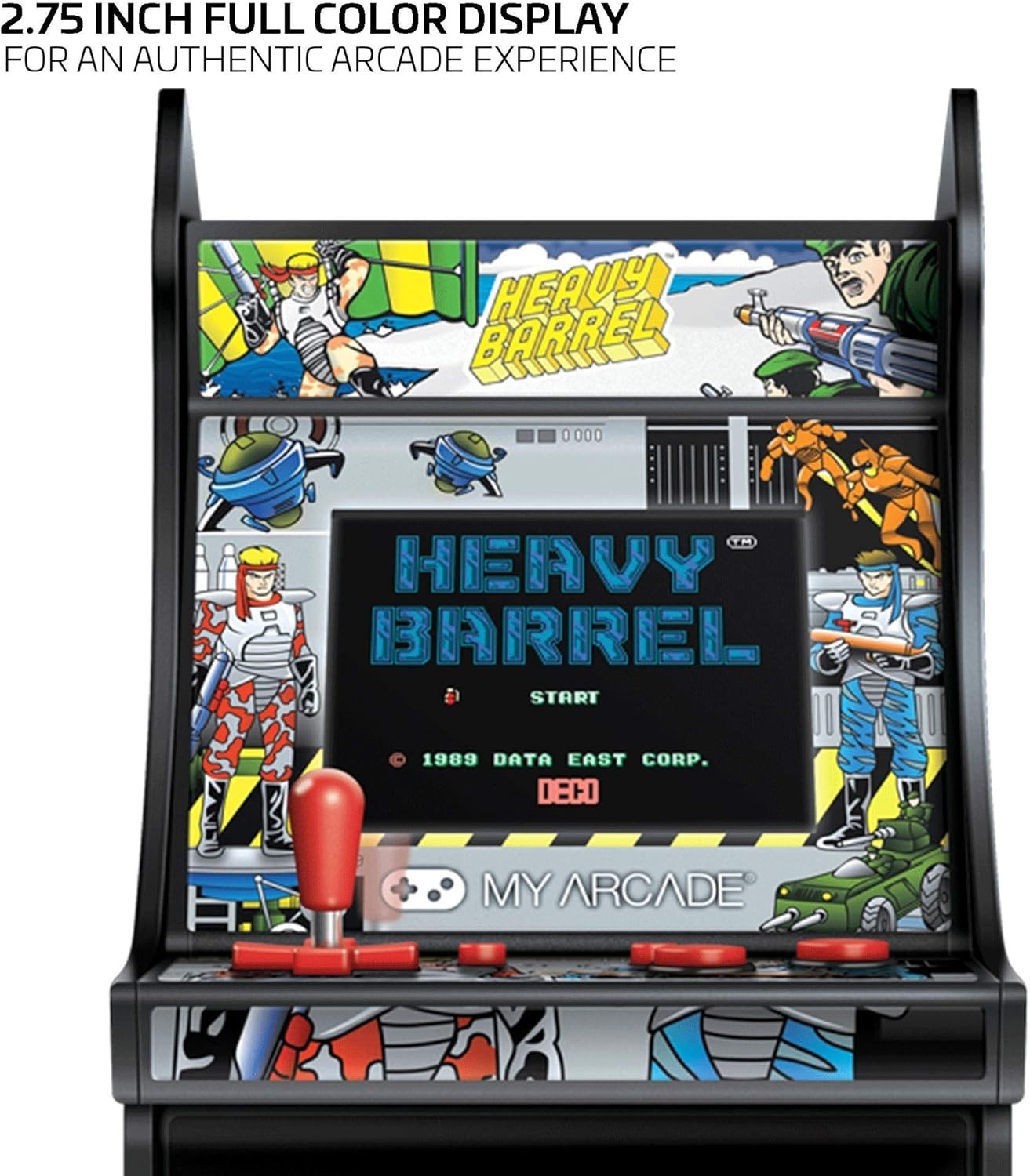 Authentic 6.75-Inch Mini Arcade Player – Heavy Barrel Retro Game Experience