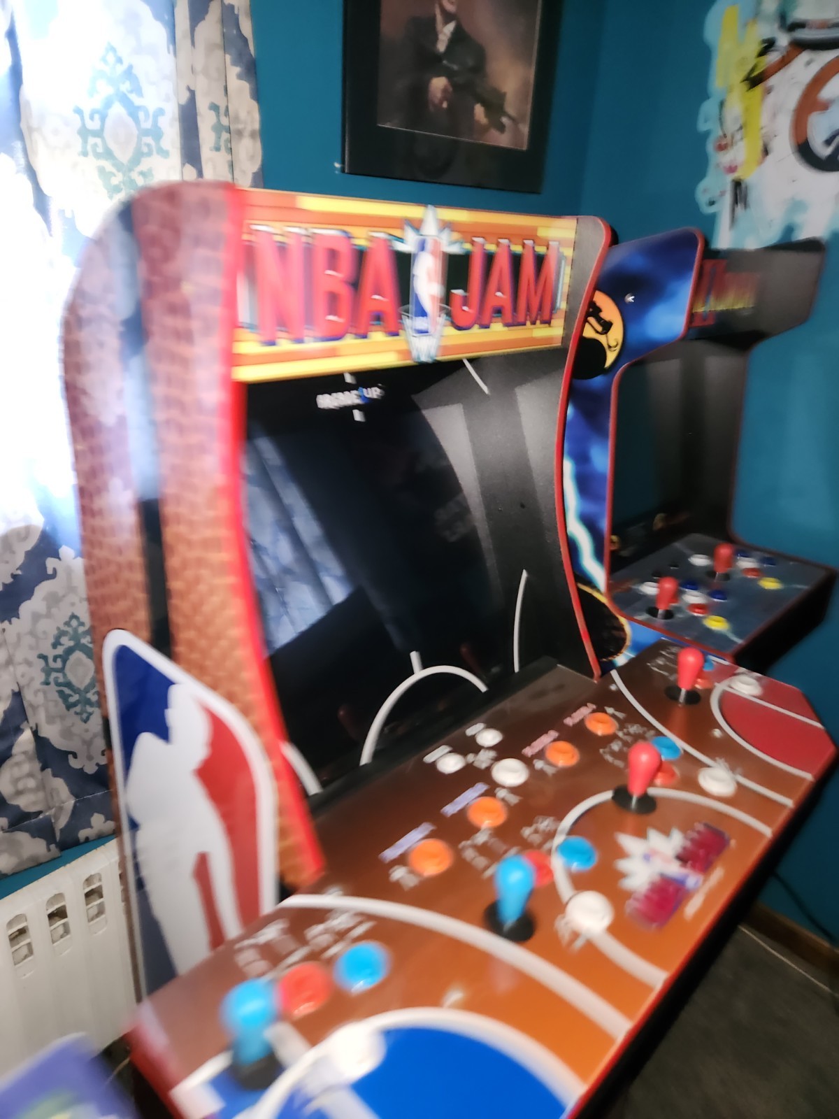 Arcade1Up NBA JAM Home Arcade Machine, 3 Games in 1, Cabinet with Riser