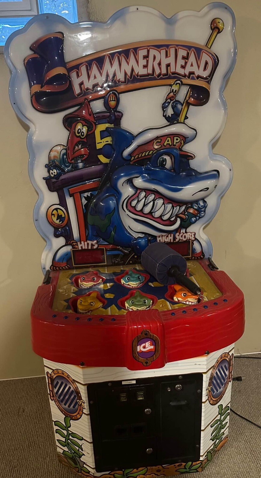 ICE Hammerhead WHACK A MOLE Arcade Redemption Game Machine – WORKING (Free Play)