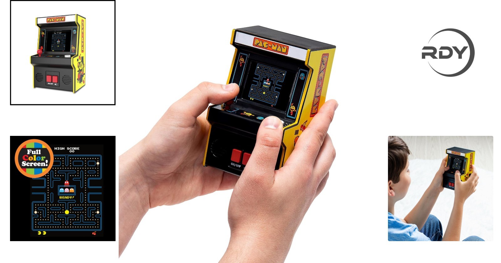 Nostalgic Pac-Man Mini Arcade Game – Includes Batteries & Classic Sounds!