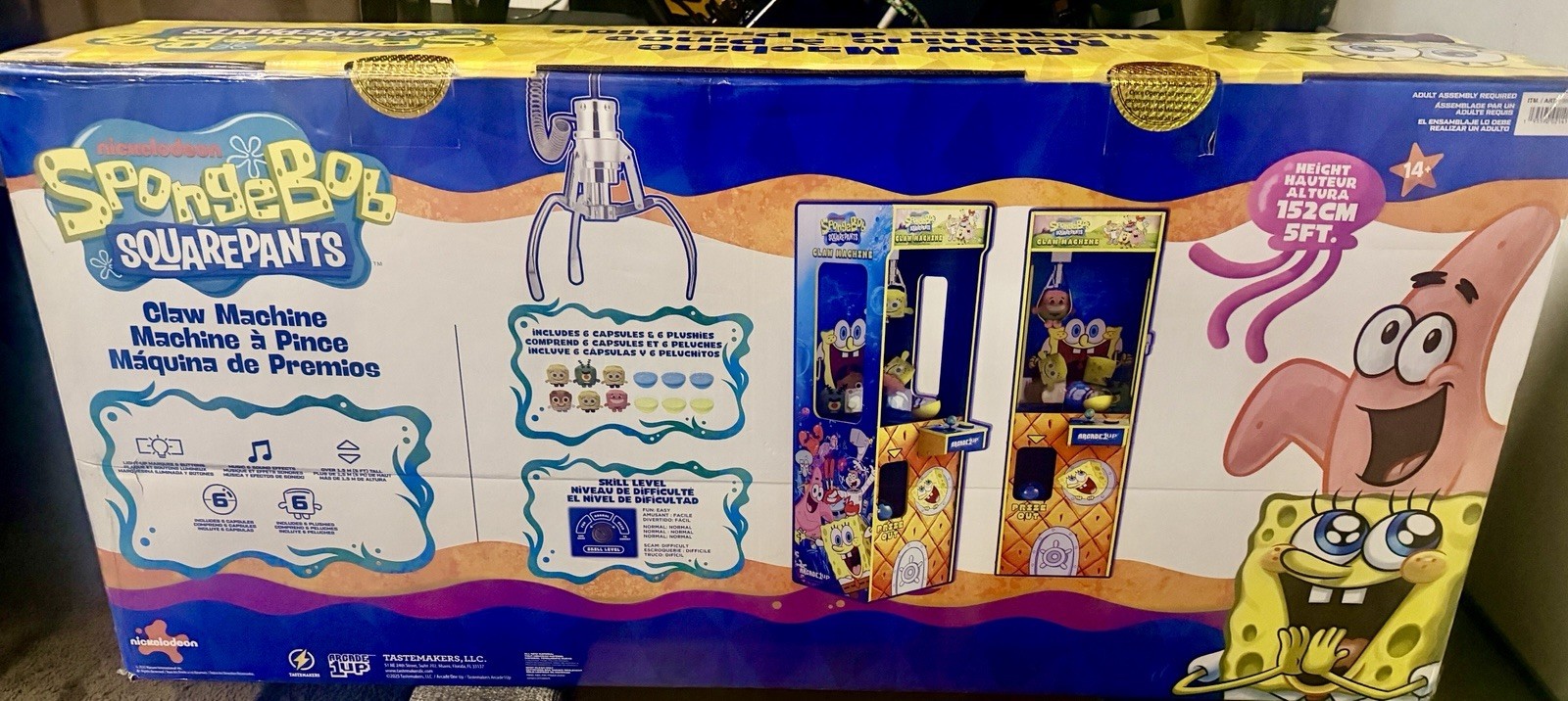 Arcade1Up SpongeBob SquarePants Claw Machine Brand New In Box Sealed