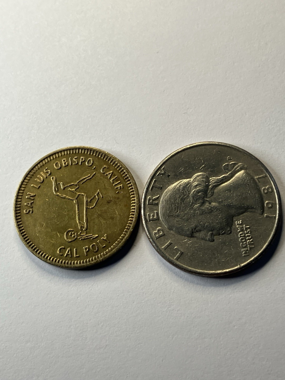RARE CAL POLY ARCADE TOKEN STUDENT UNION SAN LUIS OBISPO CALIFORNIA Bowling #ua1