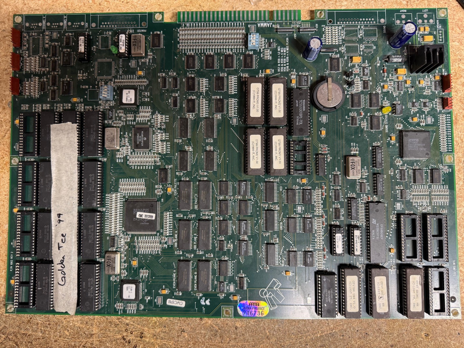 Golden Tee 98 Pro PCB Board Incredible Technologies JAMMA GT98 Untested