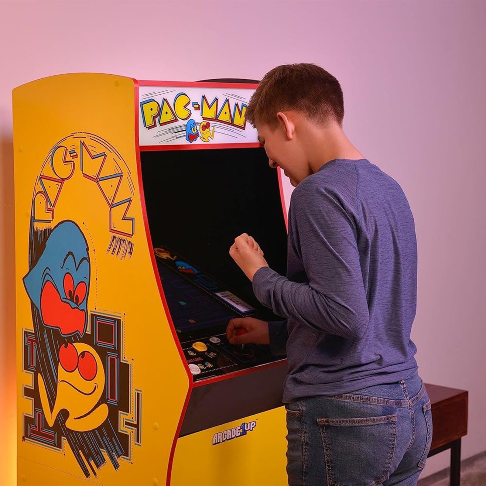 Arcade Game Cabinet Pac Man Deluxe 14 Games 22.44 D x 18.82 W 61 H Arcade1Up