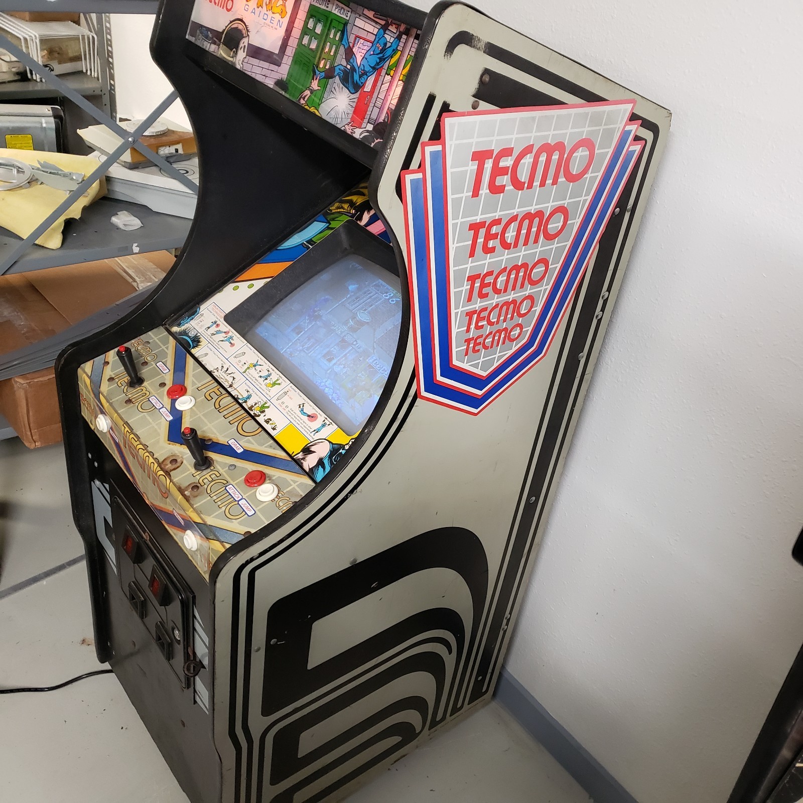 Vintage Tecmo Ninja Gaiden Arcade Cabinet Game 1988 – Tested Working Screen Wave