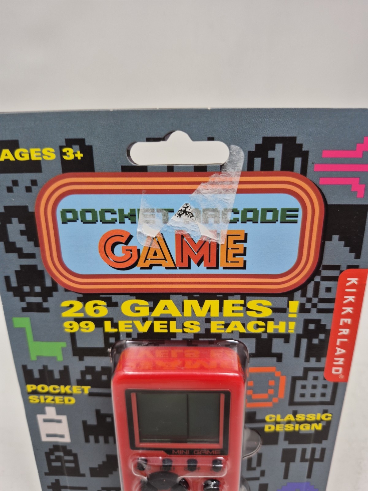 Kikkerland Pocket Arcade Game with 26 Games-99 Levels Each-New Sealed