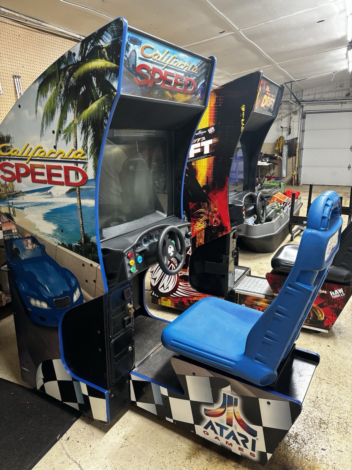 California Speed Sit Down Arcade Driving Video Game Machine W CRT