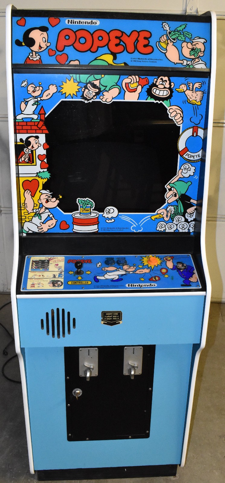 POPEYE ARCADE MACHINE by NINTENDO 1982 (Excellent) *RARE*