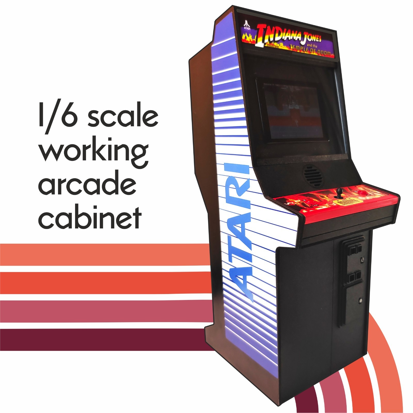 Indiana Jones 1/6 scale mini working arcade cabinet (Playscale, New Wave Toys).