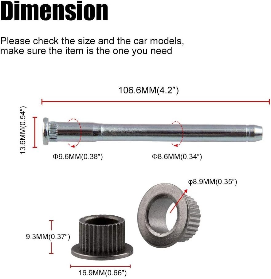 Door Hinge Pin Bushing Repair Kit 94-04 Chevy S10 GMC S15 4 Pins 2 Door