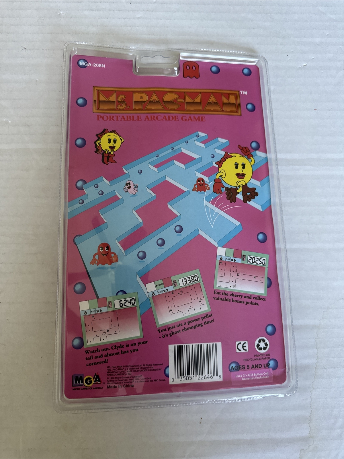 1996 Ms. PacMan Portable Handheld Arcade Game Brand New Factory Sealed MGA-208N