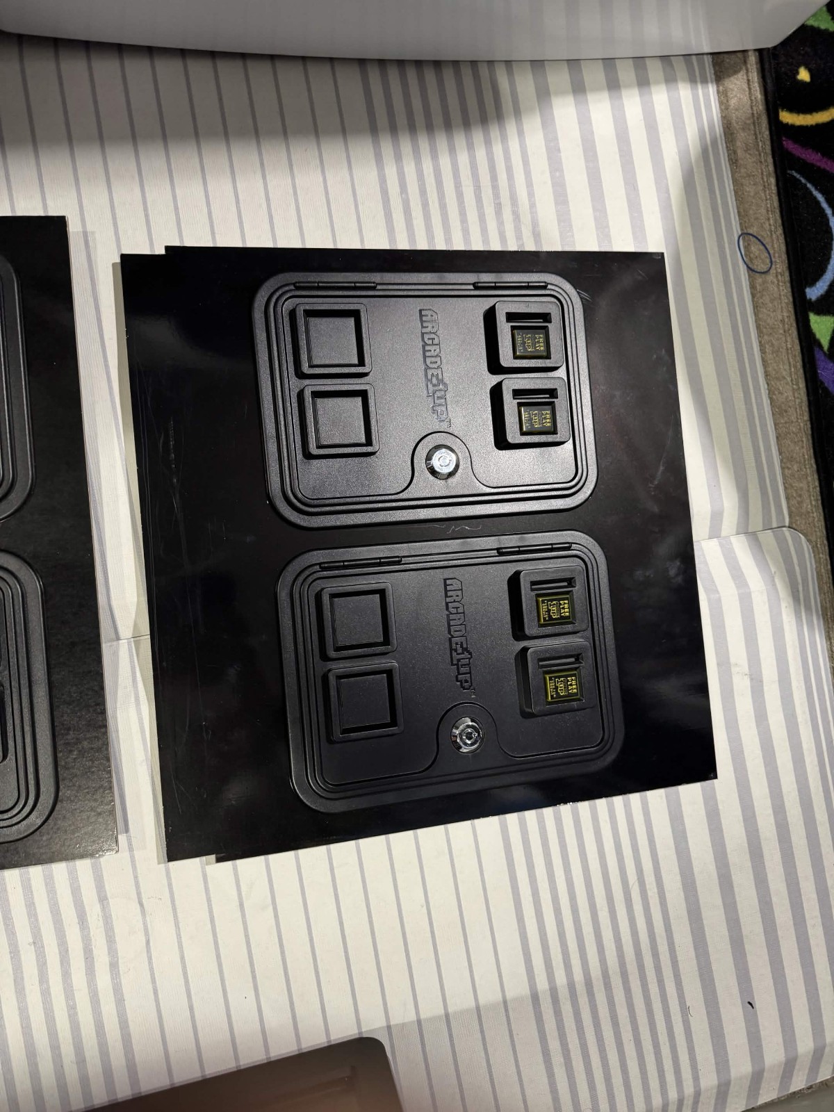 Arcade1Up kick plates for blitz and simpsons with 4 faux coin doors prewired I