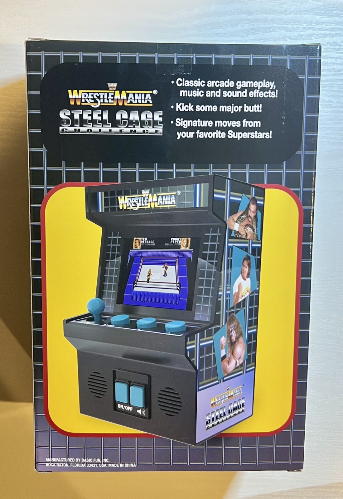 New Sealed WWE Wrestlemania Mini Arcade Full Color Steel Cage NIB Mint!