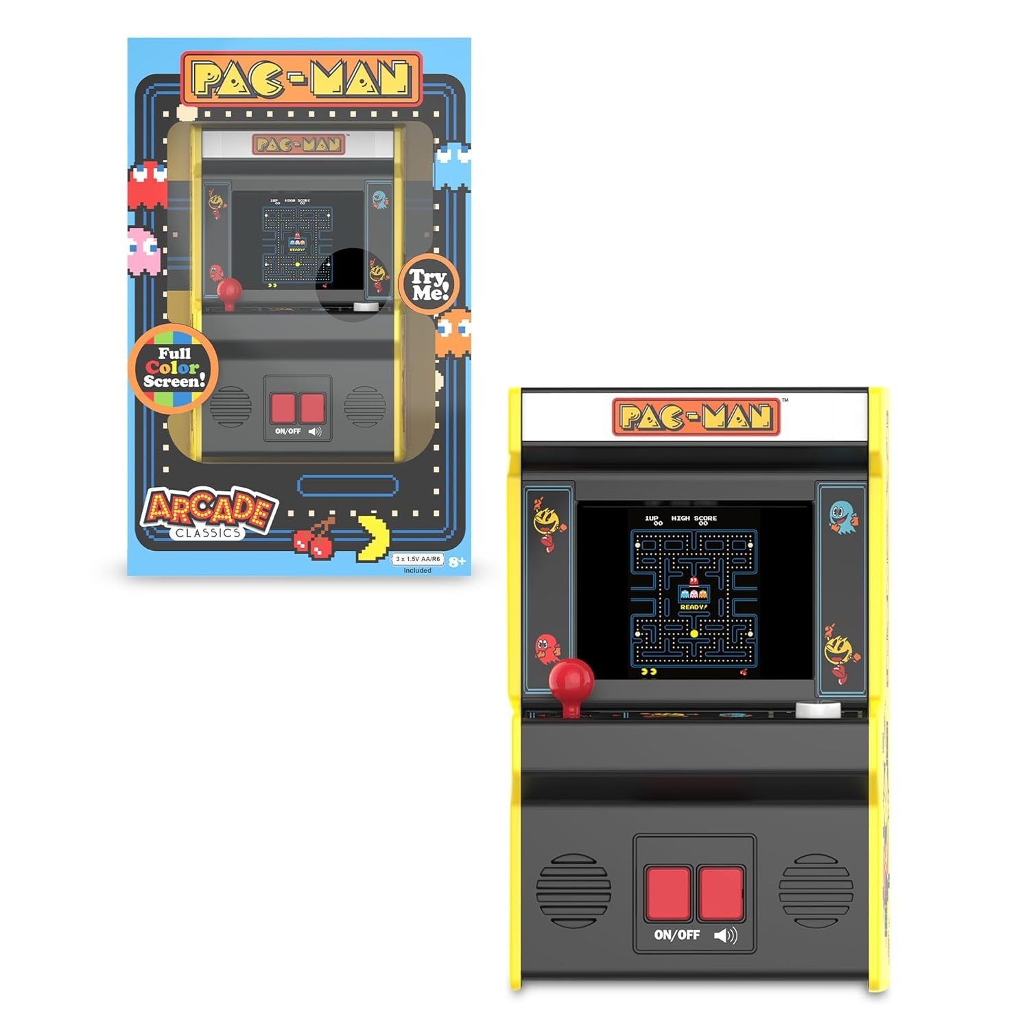 Mini Arcade Game Console – Handheld 90s Toy, Pac-Man Edition