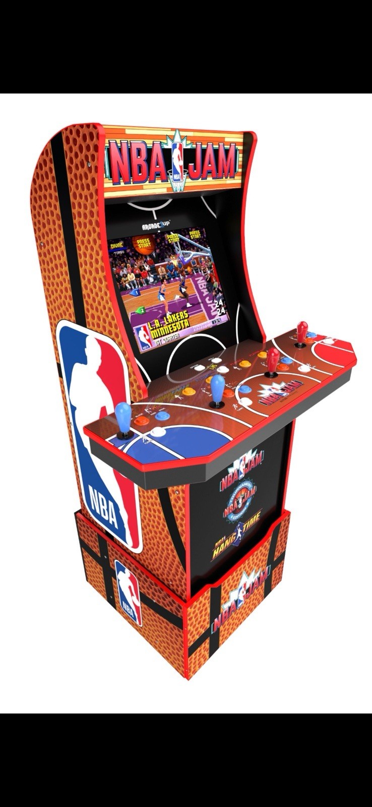 Arcade1Up NBA Jam 4-Player Arcade Cabinet w/ Riser Light-Up Marquee NEW
