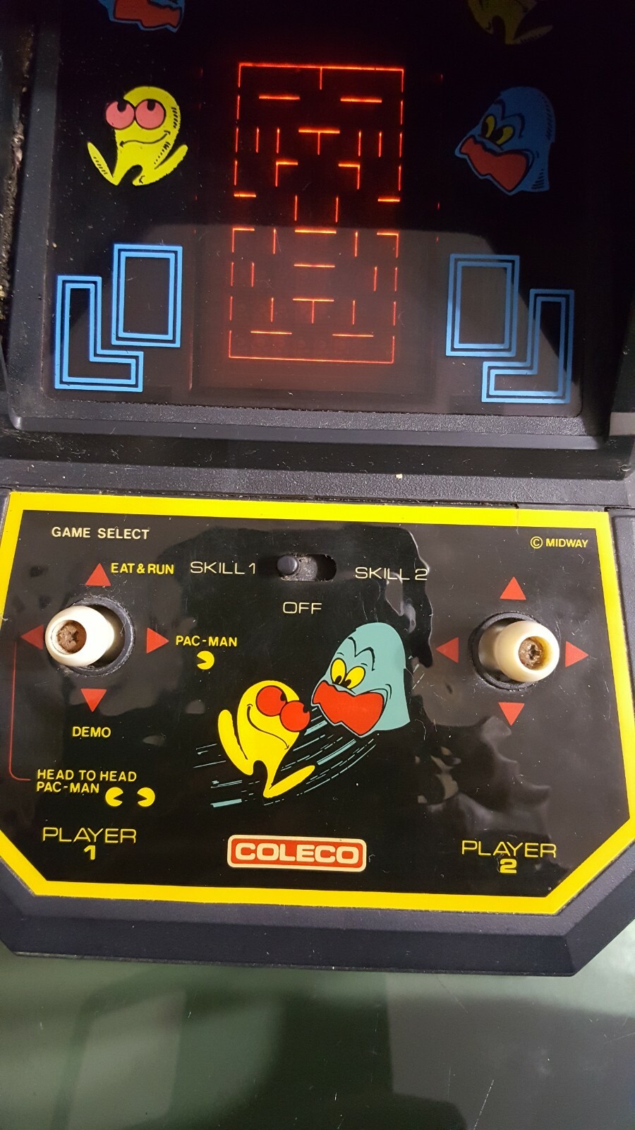 1981 Coleco #2390 Pac-man Mini Arcade Table Top Video Game – Works