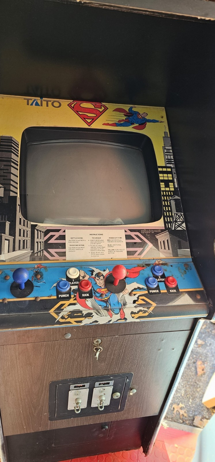 DC Superman Taito Full Size Vintage Arcade Video Game 1987 Working Recapped