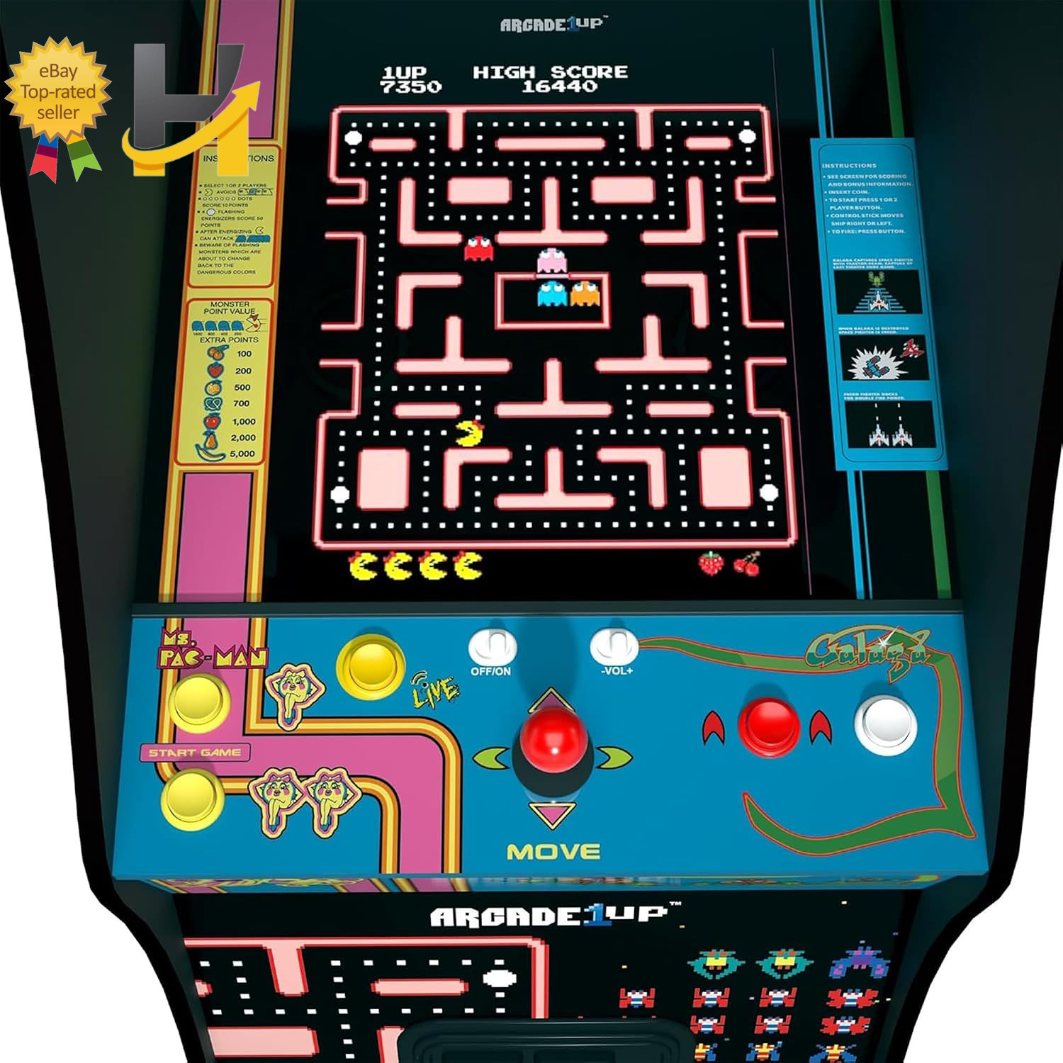 Pac-Man Class of ’81 Deluxe Arcade Machine Gaming Cabinet with 12 Retro Games